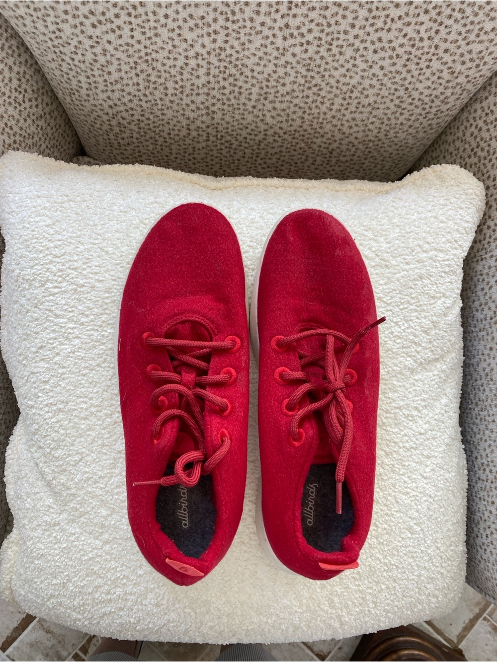 allbirds Red Wool Lace-Up Sneakers